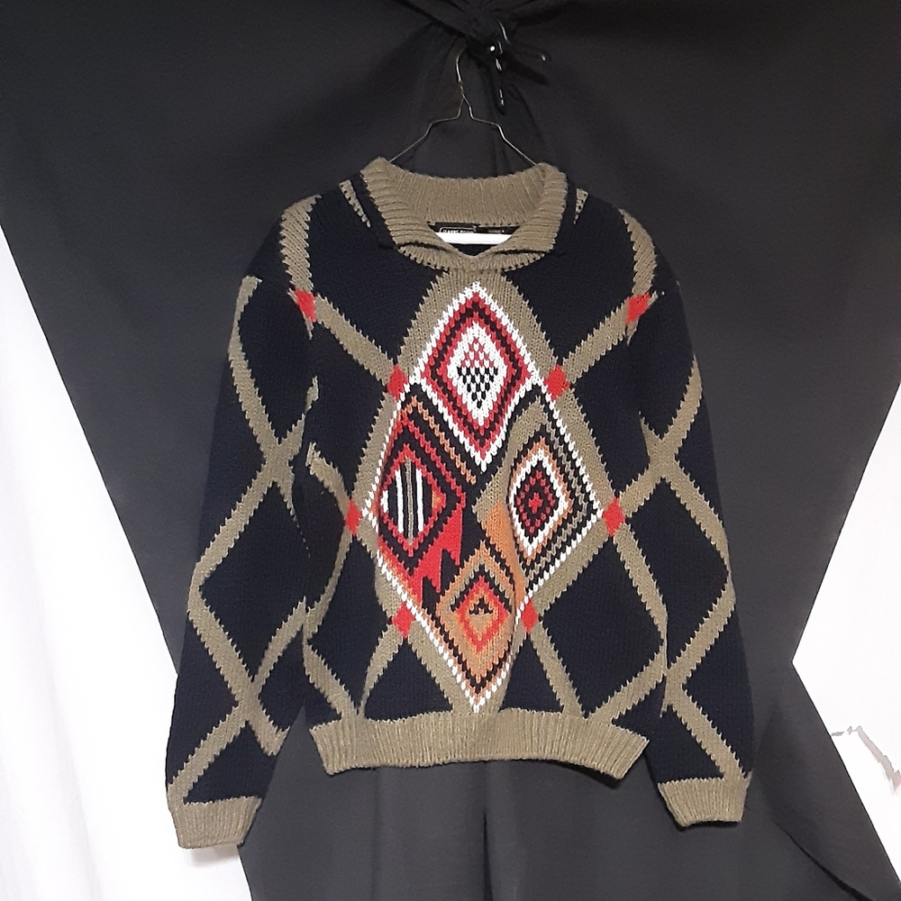 1990's Oversized Geometric Pullover - image 5